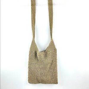 Beige Knit Hobo Purse Bag